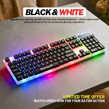 Black and White RGB Gaming Keyboard