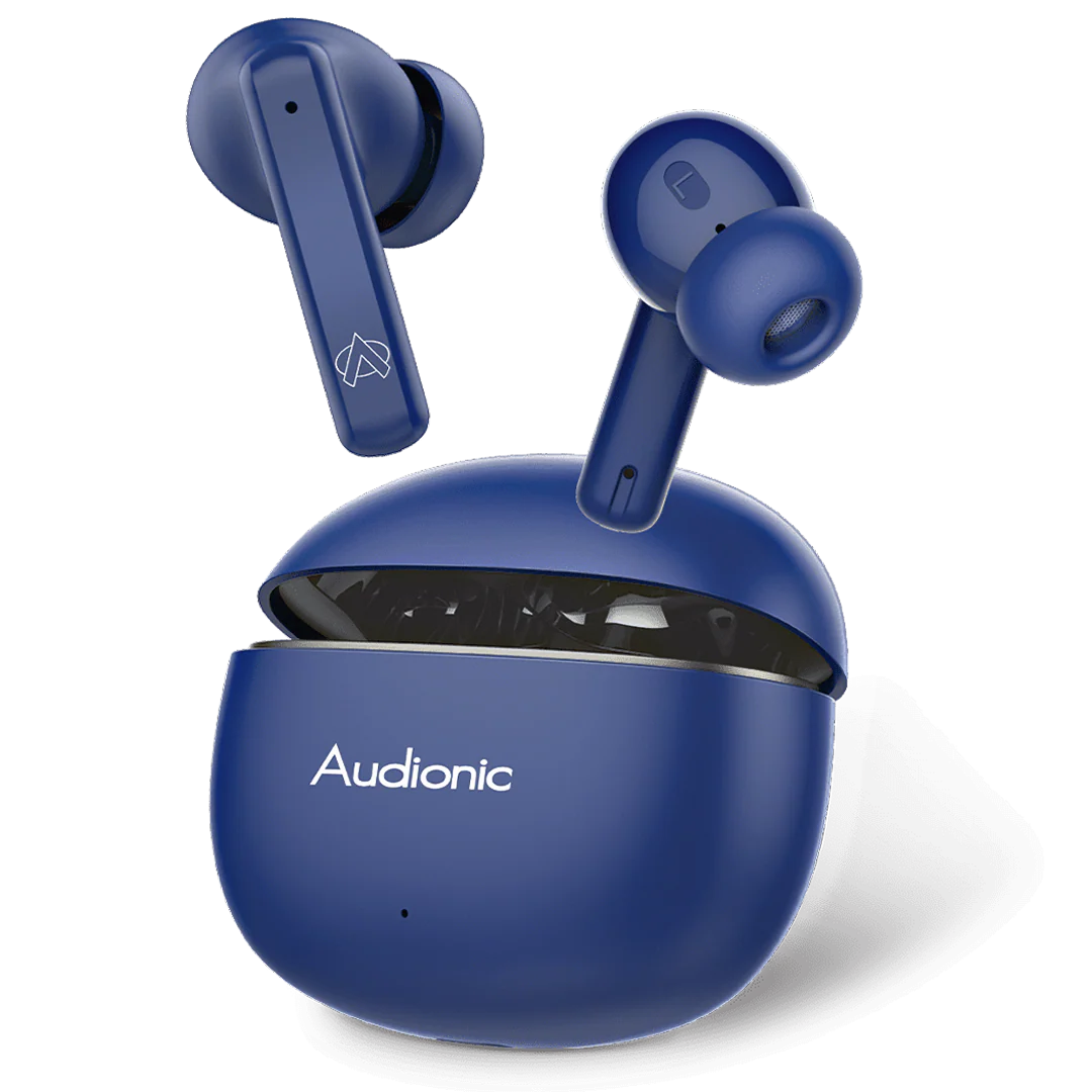Audionic Airbuds Blue Charging Case Open View