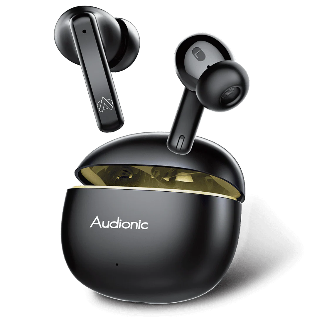 Audionic Airbuds Black Gold Charging Case